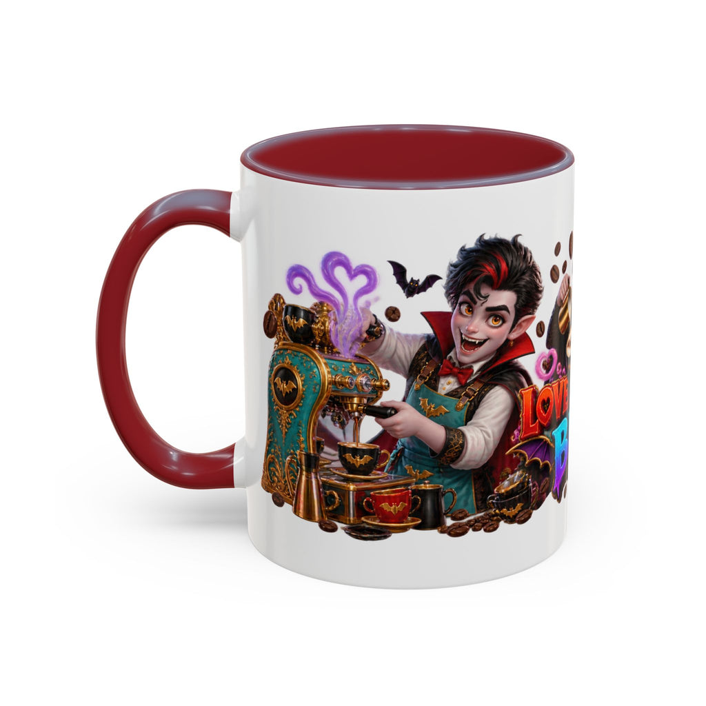 Love at First Bite Vampire Barista Halloween White Mug