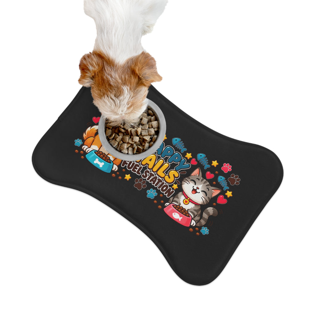 Happy Tails Fuel Station Pet Feeding Mat – Dog & Cat Bowl Placemat