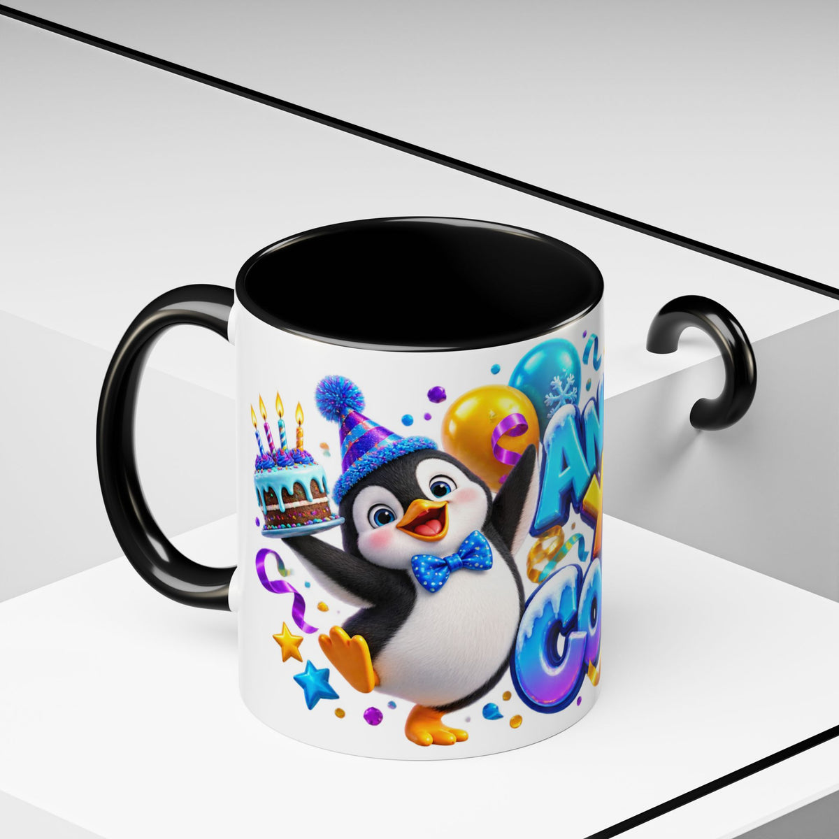 Another Year Cooler Penguin Birthday White Mug