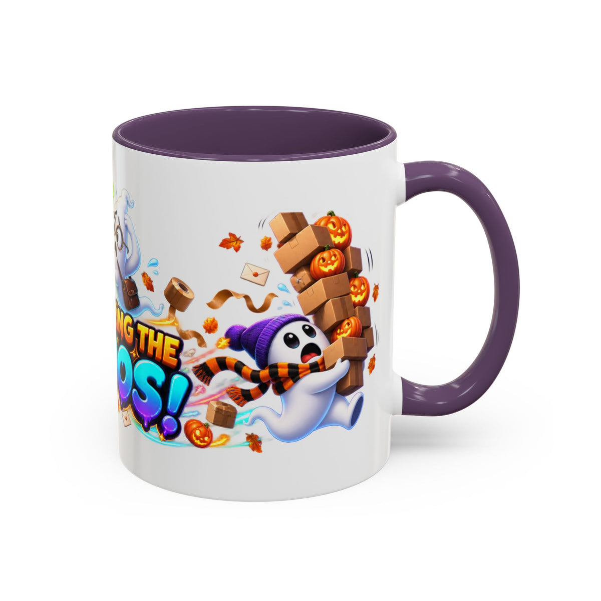 Delivering the Boos Ghost Delivery Halloween White Mug