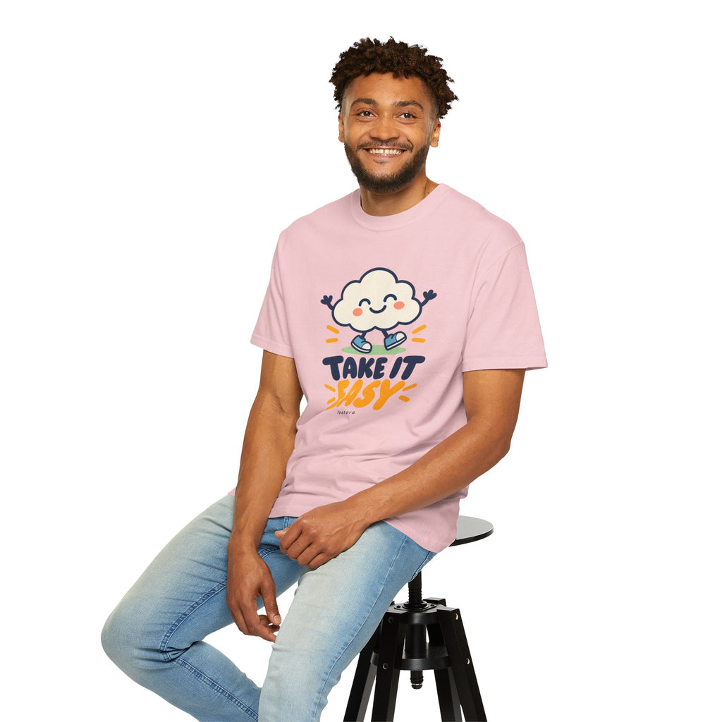Take It Easy – Happy Cloud Graphic T-Shirt | Festora Everyday