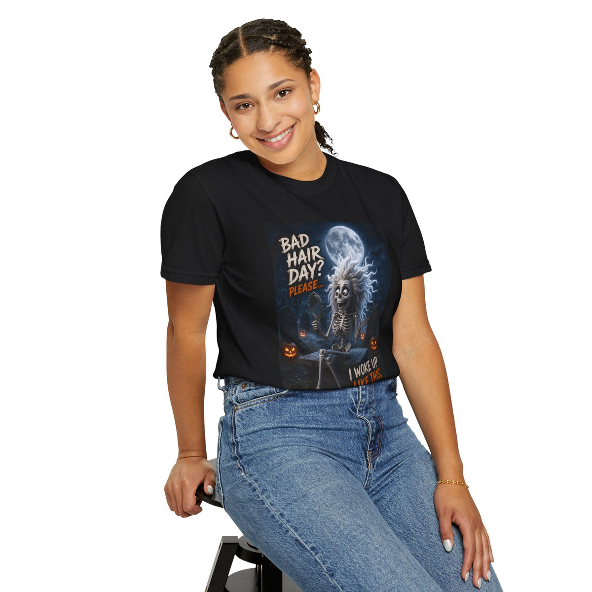 Undead & Fabulous T-Shirt — 'Bad Hair Day? I Woke Up Like This' Halloween Tee