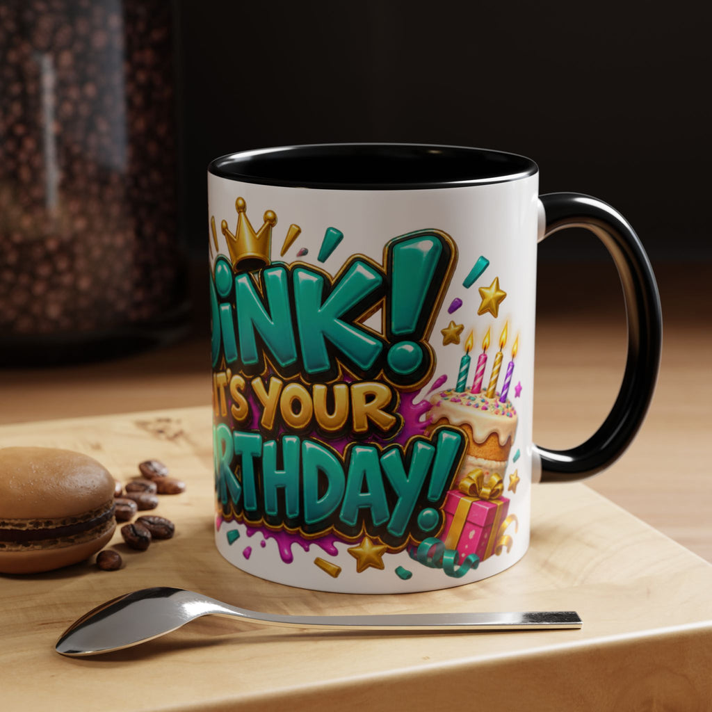 Oink! It’s Your Birthday White Mug – Cute Pig Birthday Cup, Colorful Funny Party Gift