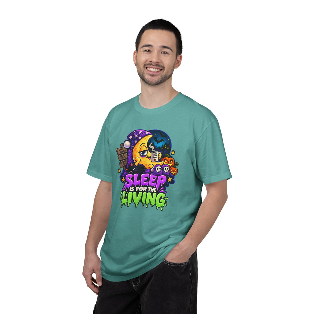 Sleep Is for the Living – Funny Halloween Moon T-Shirt