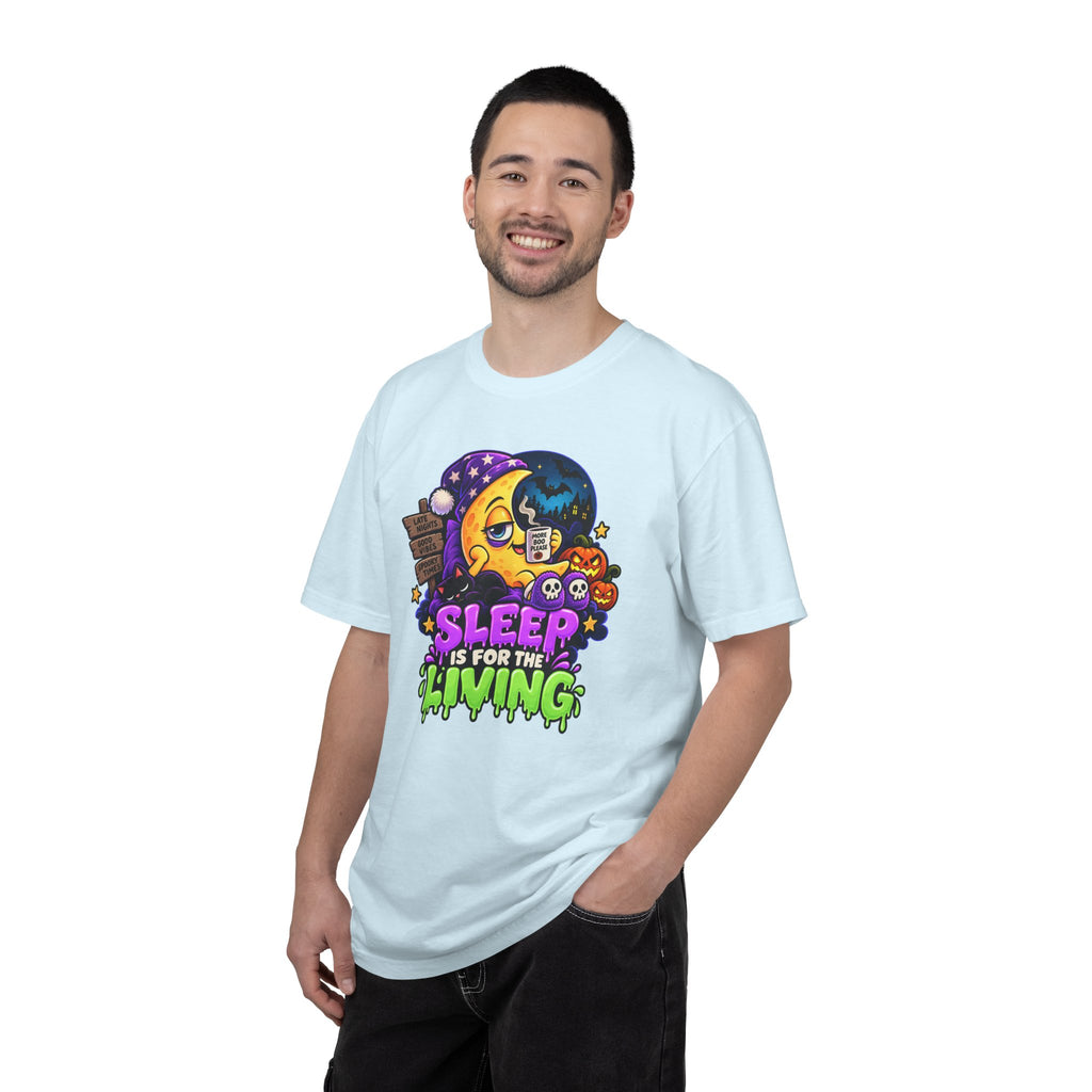 Sleep Is for the Living – Funny Halloween Moon T-Shirt