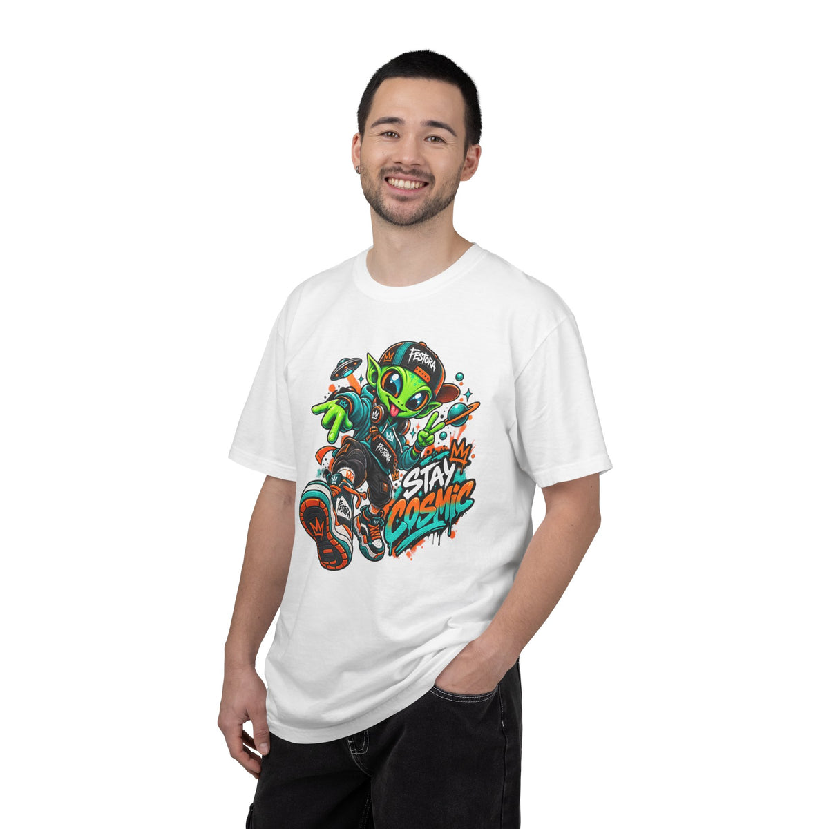 Alien Streetwear T-Shirt — “Stay Cosmic” Graphic Tee