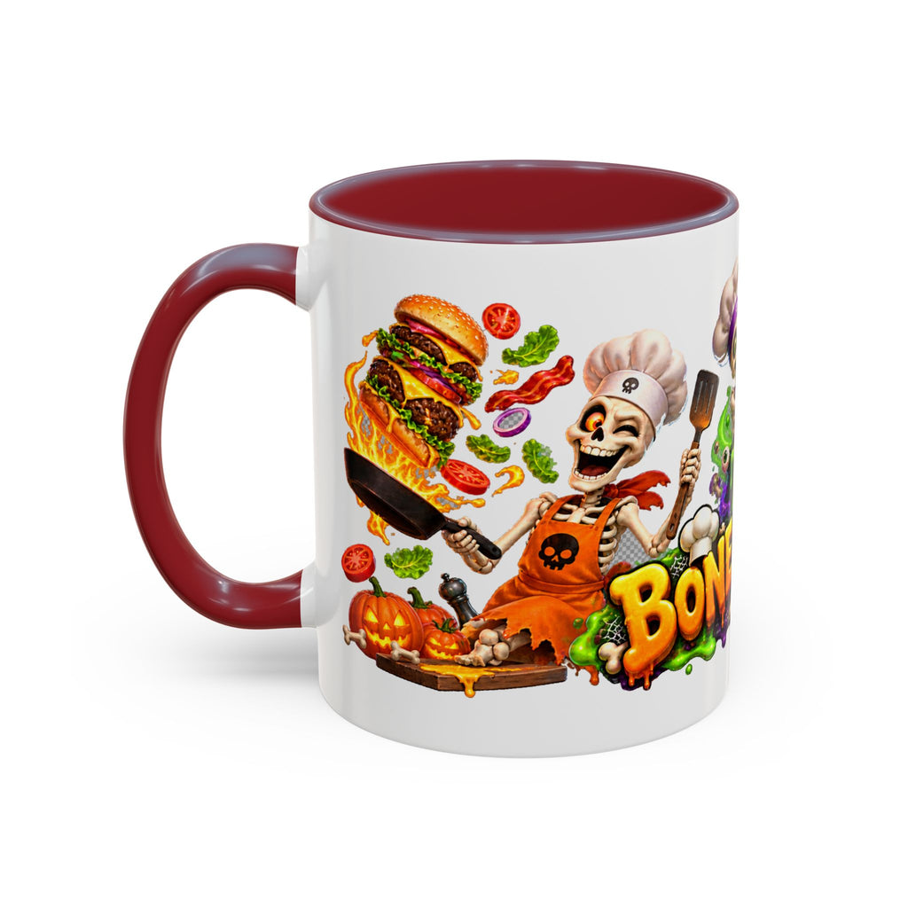 Bone Appetit Skeleton Chefs Halloween White Mug
