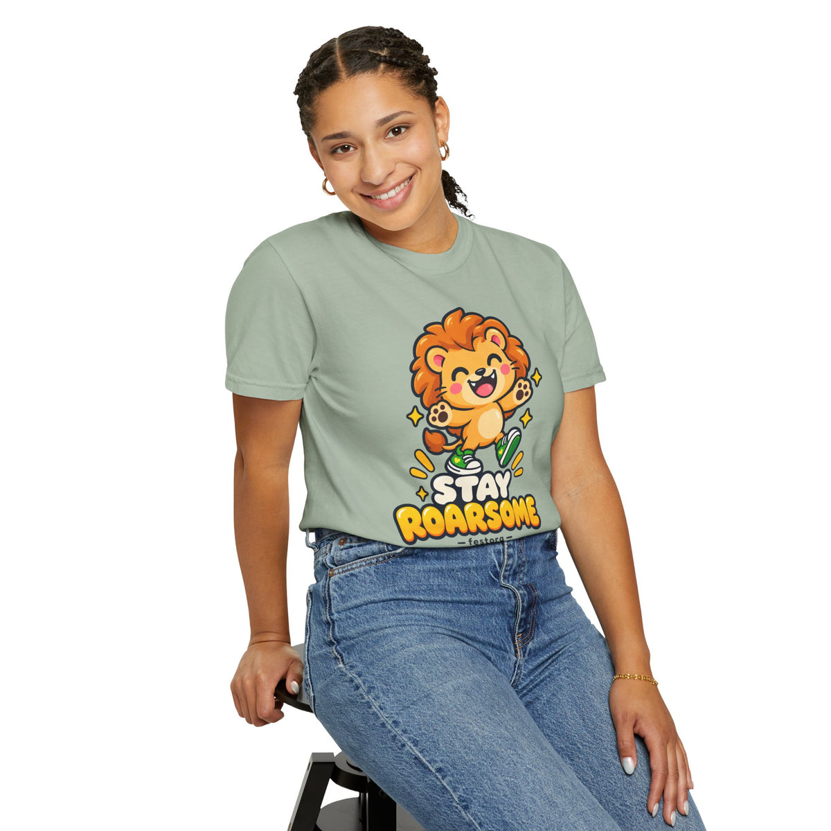 Stay Roarsome – Cute Happy Lion Graphic T-Shirt
