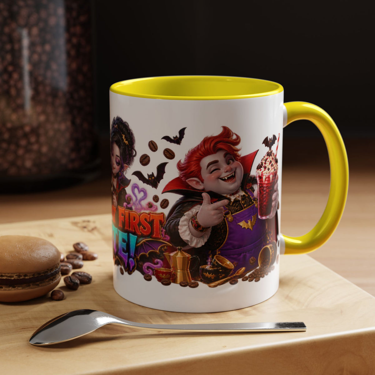 Love at First Bite Vampire Barista Halloween White Mug