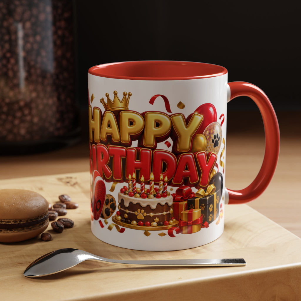 Title: Happy Birthday Jaguar Mug – Colorful 3D Birthday Gift – White Coffee Mug