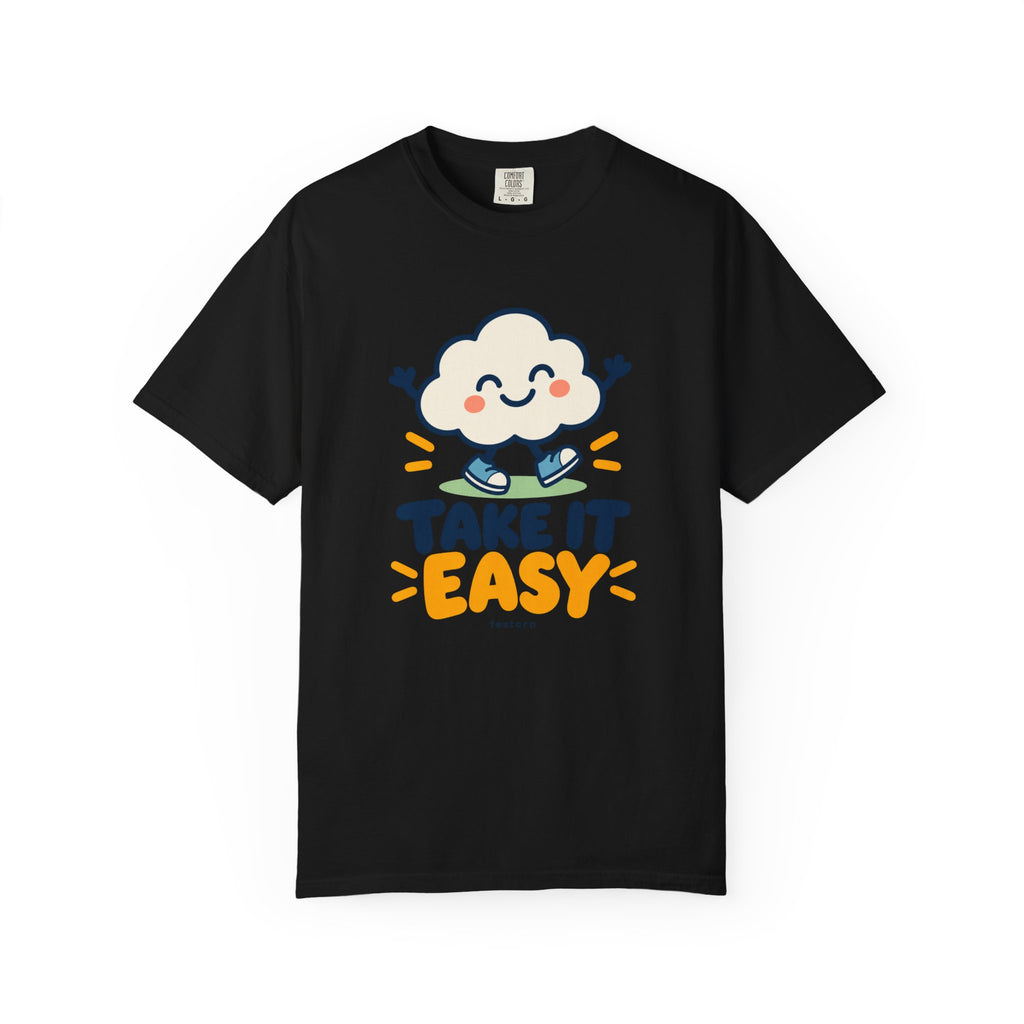 Take It Easy – Happy Cloud Graphic T-Shirt | Festora Everyday