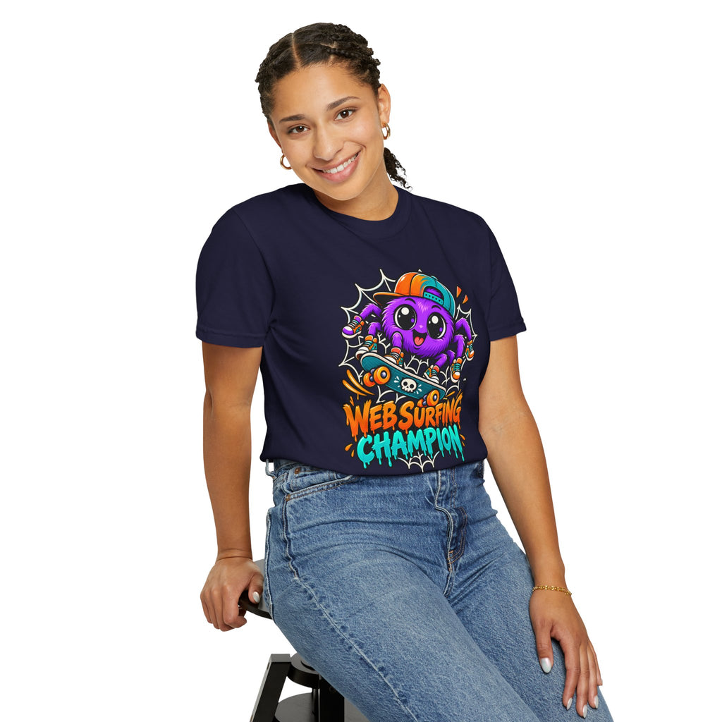 Web Surfing Champion – Cute Halloween Spider T-Shirt