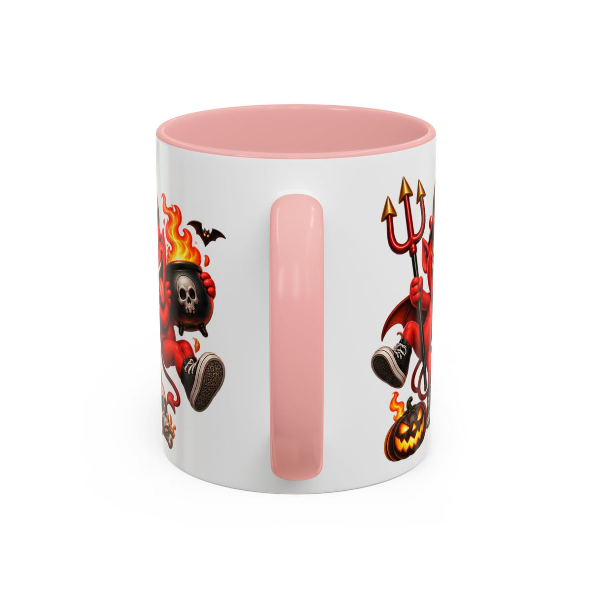 Too Hot for Halloween White Mug – Funny Devils, Flames & Spooky Design