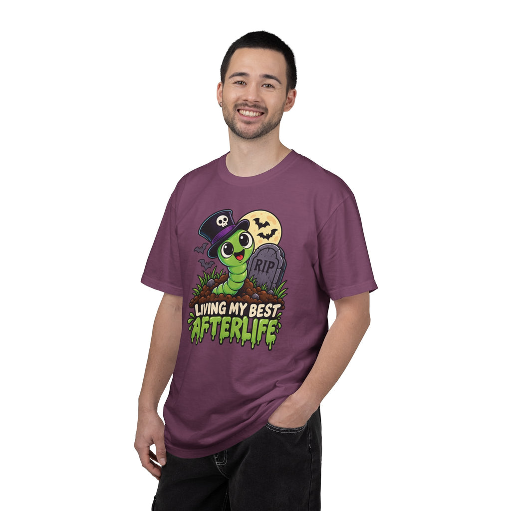 Living My Best Afterlife – Cute Halloween Graveyard Worm T-Shirt