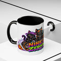 Nine Lives Zero Rules Biker Cats Halloween White Mug