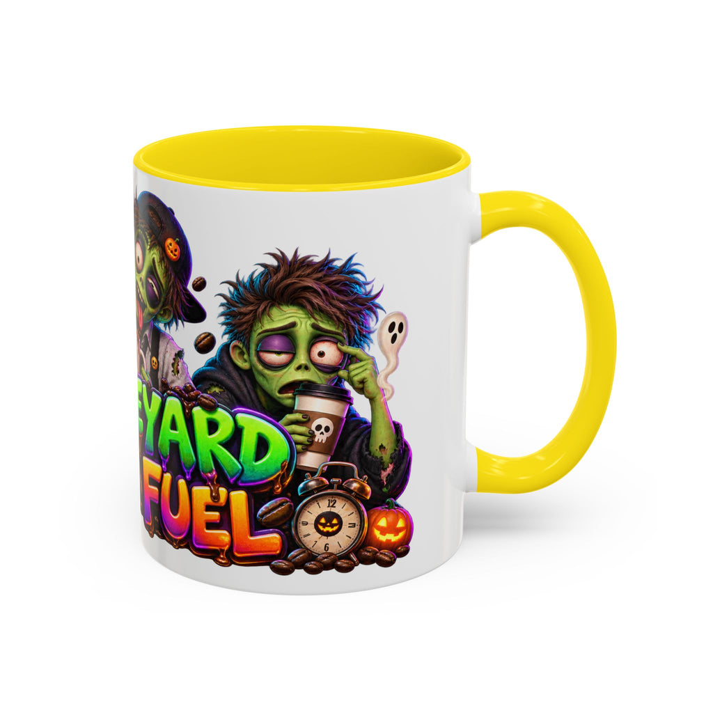Graveyard Shift Fuel Coffee Zombies Halloween White Mug
