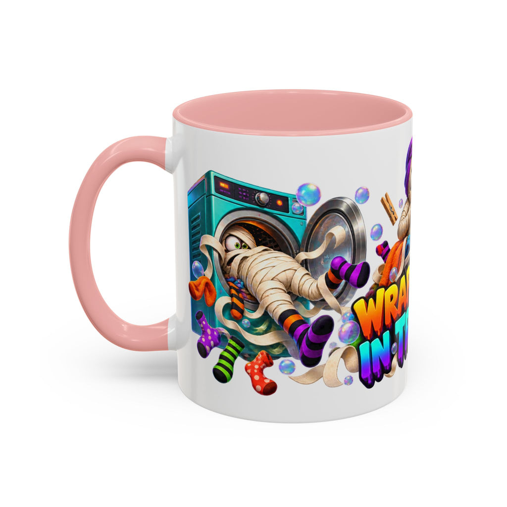 Wrapped Up in Trouble Mummy Halloween White Mug