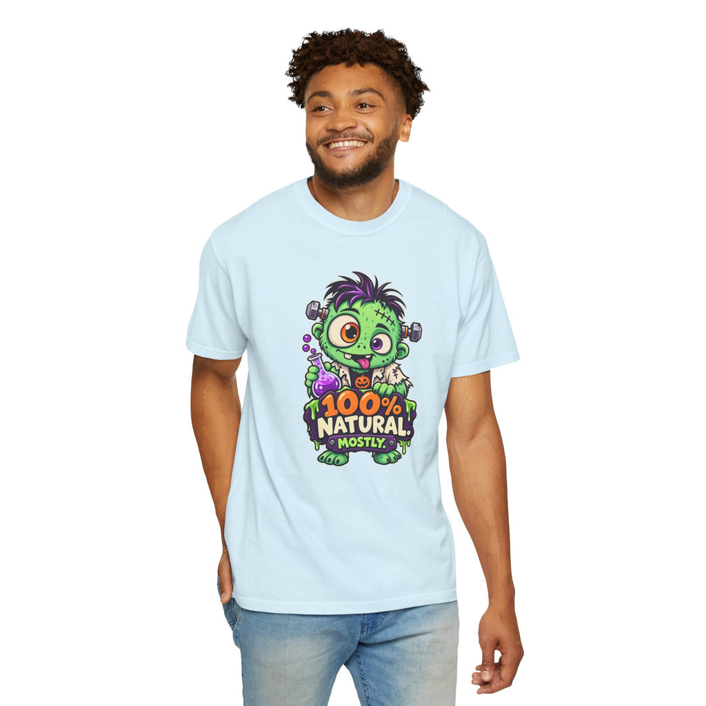 100% Natural. Mostly. – Cute Halloween Lab Monster T-Shirt
