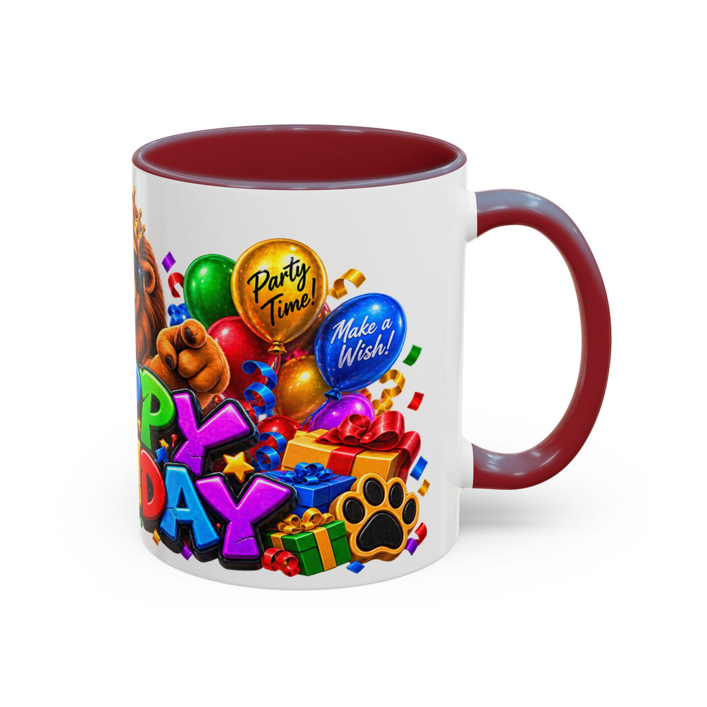 Lion Happy Birthday Mug – Colorful 3D King Celebration Design