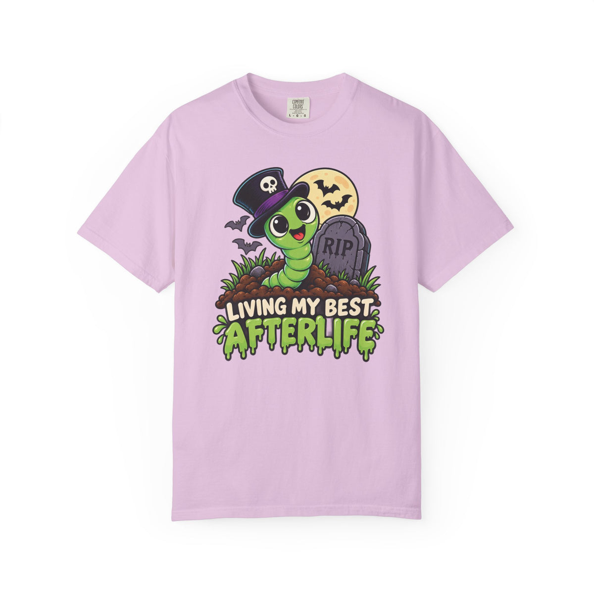 Living My Best Afterlife – Cute Halloween Graveyard Worm T-Shirt