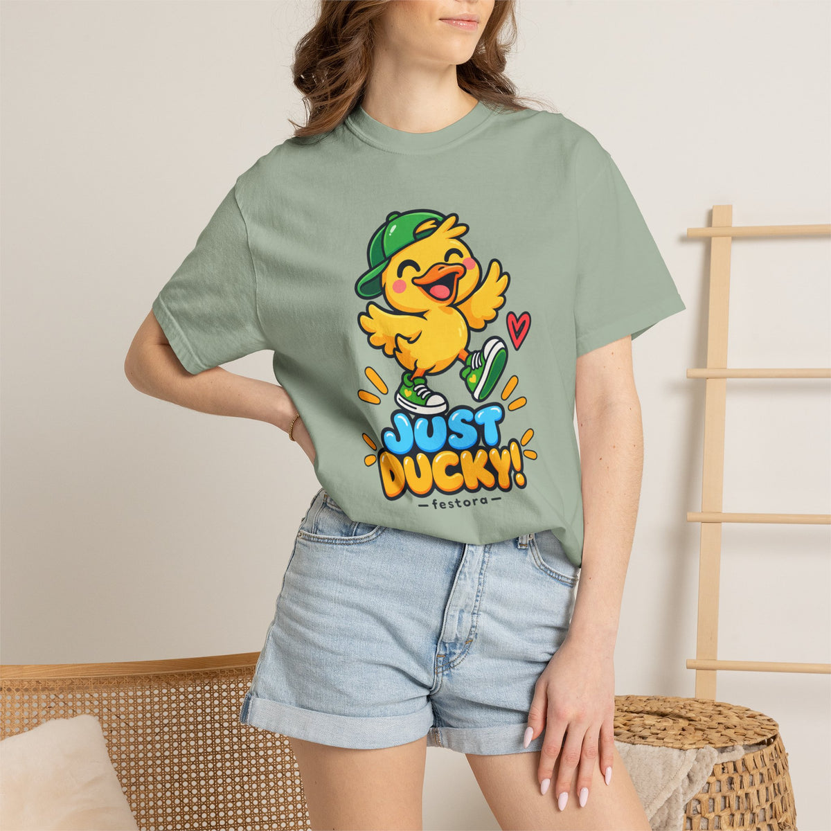 Just Ducky! – Cute Happy Duck Graphic T-Shirt