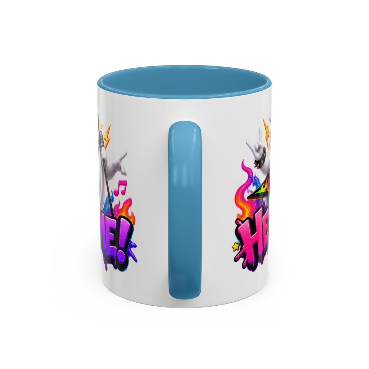 Here for a Boo Time Halloween Ghost Rock Band White Mug