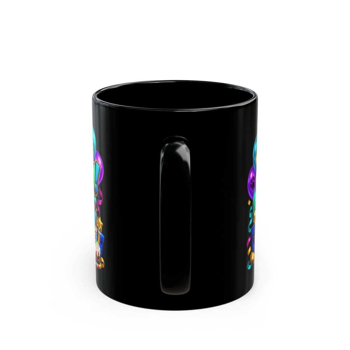 Panda-Monium! It’s Your Birthday Black Mug – Cute Panda Birthday Cup, Colorful Party Gift