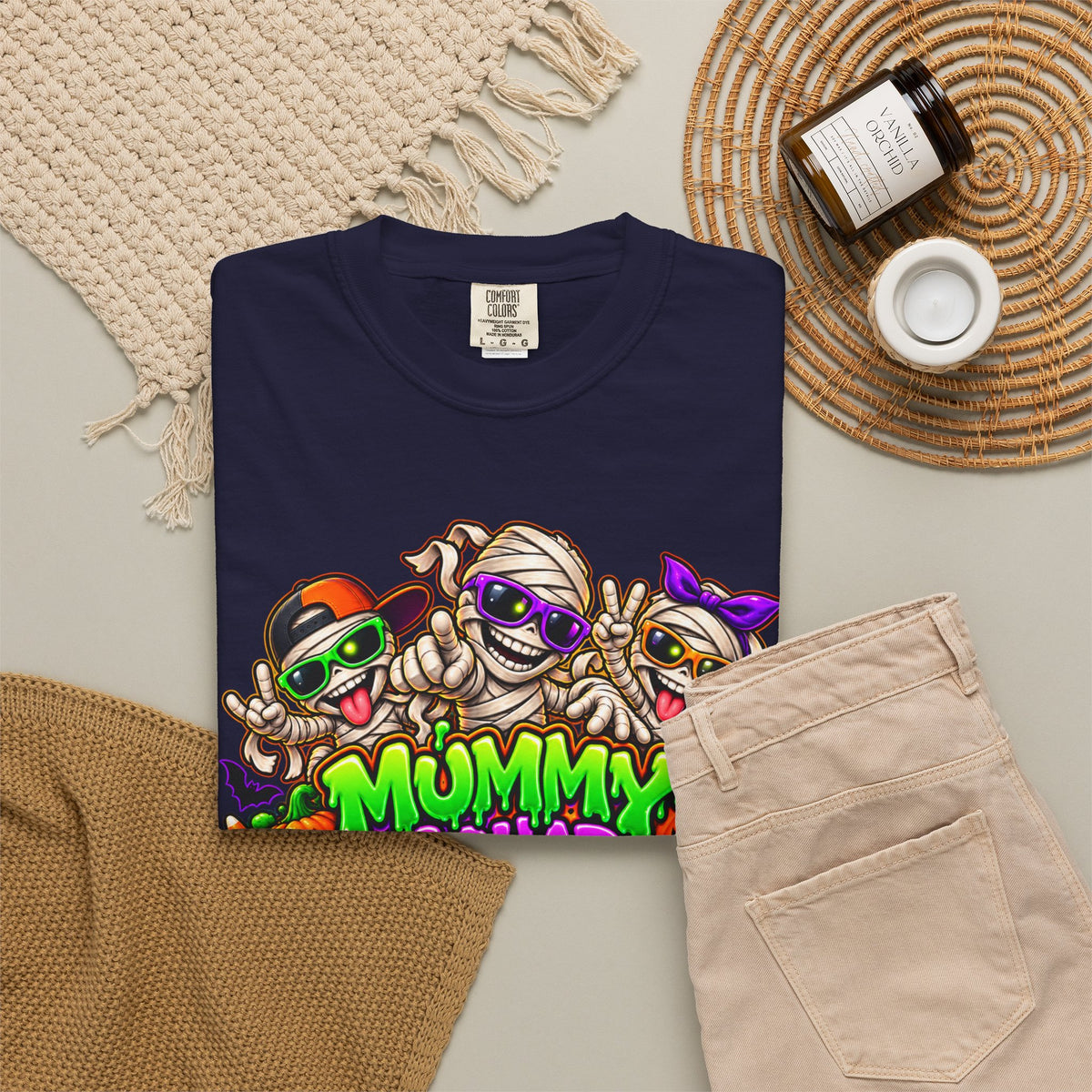 Mummy Squad For Life Halloween T-Shirt – Funny Colorful Mummy Graphic Tee