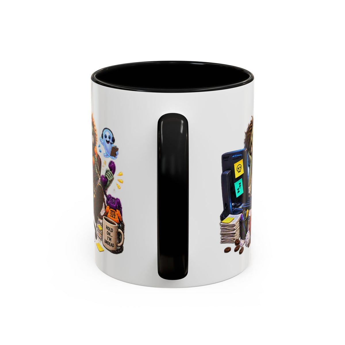 Dead Tired Still Working Zombie Office Halloween White Mug