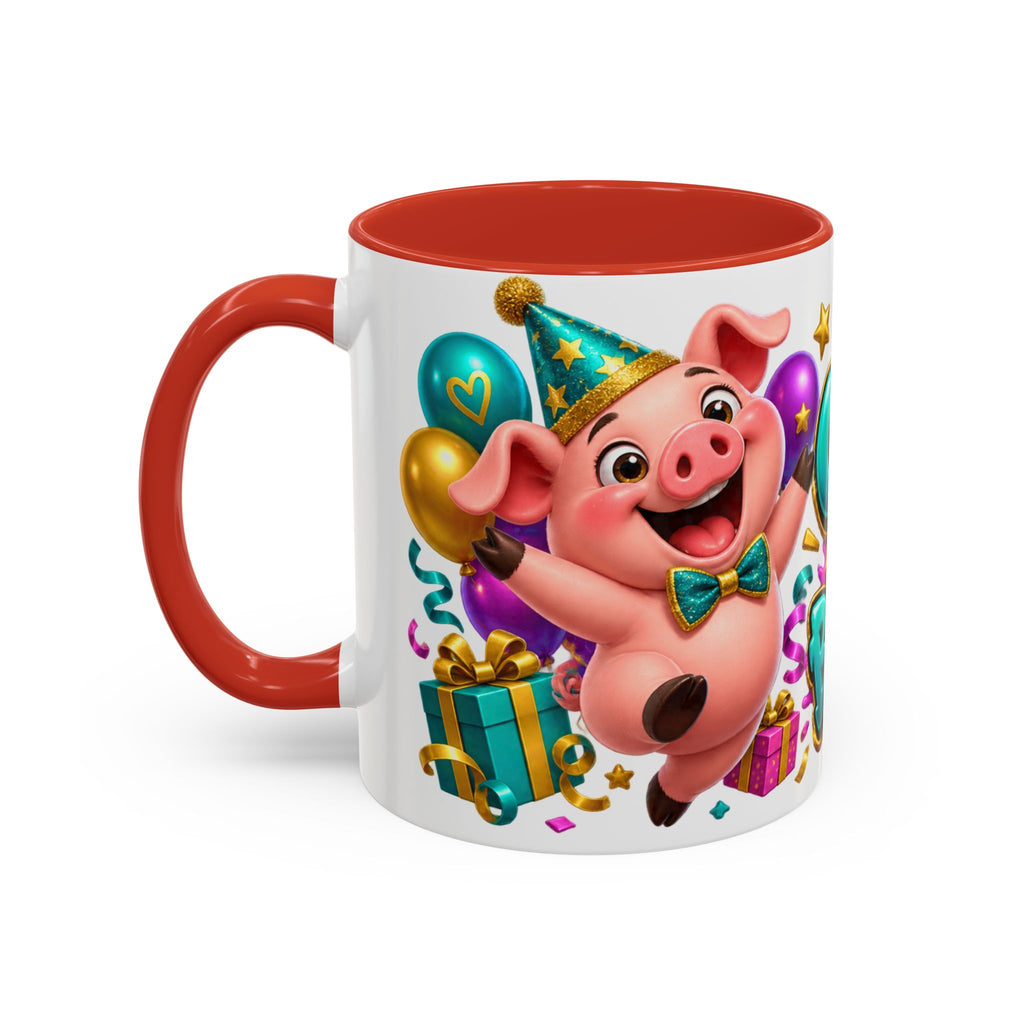 Oink! It’s Your Birthday White Mug – Cute Pig Birthday Cup, Colorful Funny Party Gift