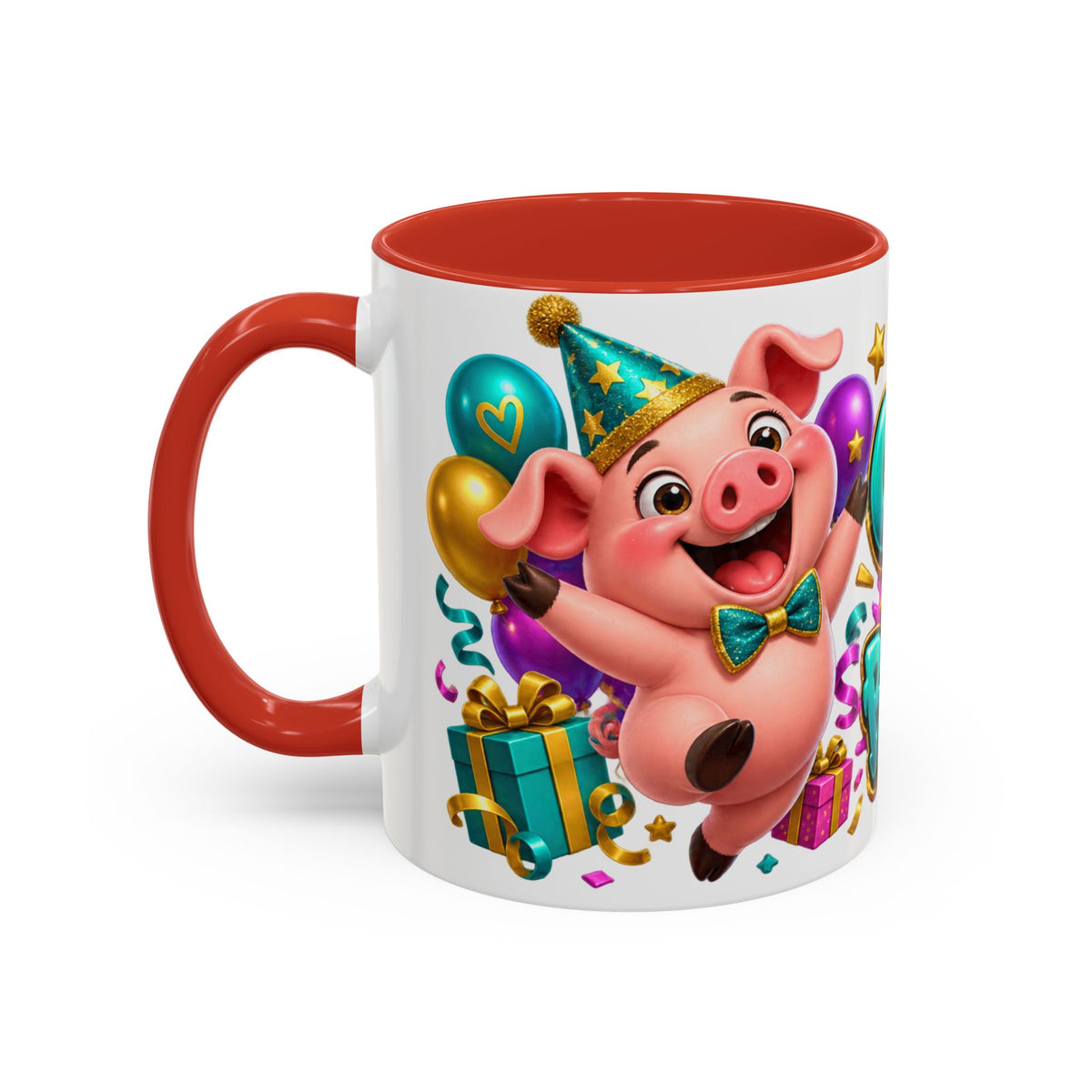 Oink! It’s Your Birthday White Mug – Cute Pig Birthday Cup, Colorful Funny Party Gift