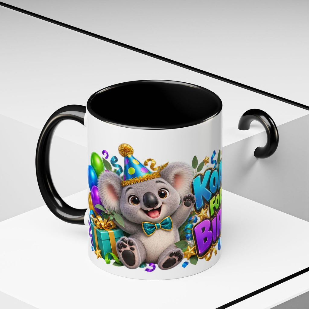Koala-Fied for a Great Birthday White Mug – Cute Koala Birthday Cup, Colorful Fun Party Gift