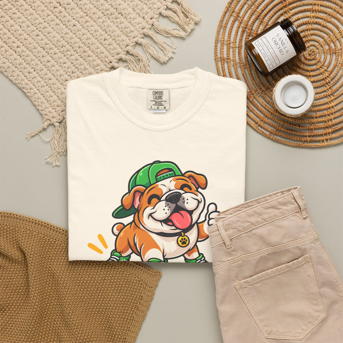 Bark If Happy – Cute Bulldog Graphic T-Shirt