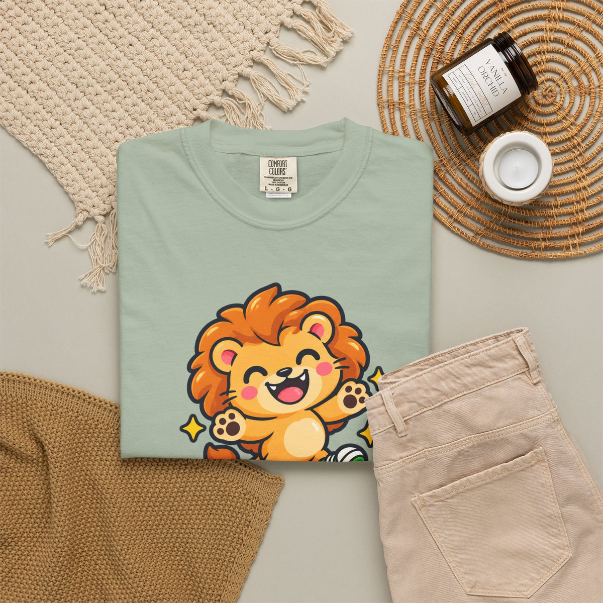 Stay Roarsome – Cute Happy Lion Graphic T-Shirt