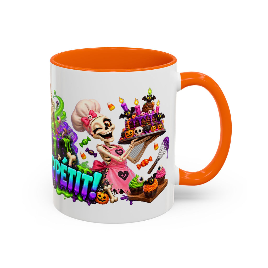 Bone Appetit Skeleton Chefs Halloween White Mug