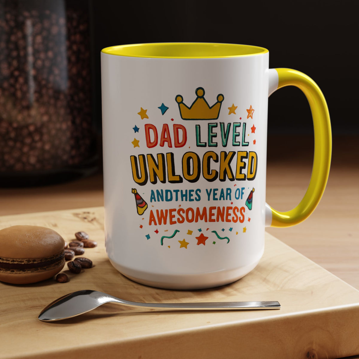 Dad Level Unlocked Coffee Mug – Funny Father’s Day 11/15oz Accent Mug
