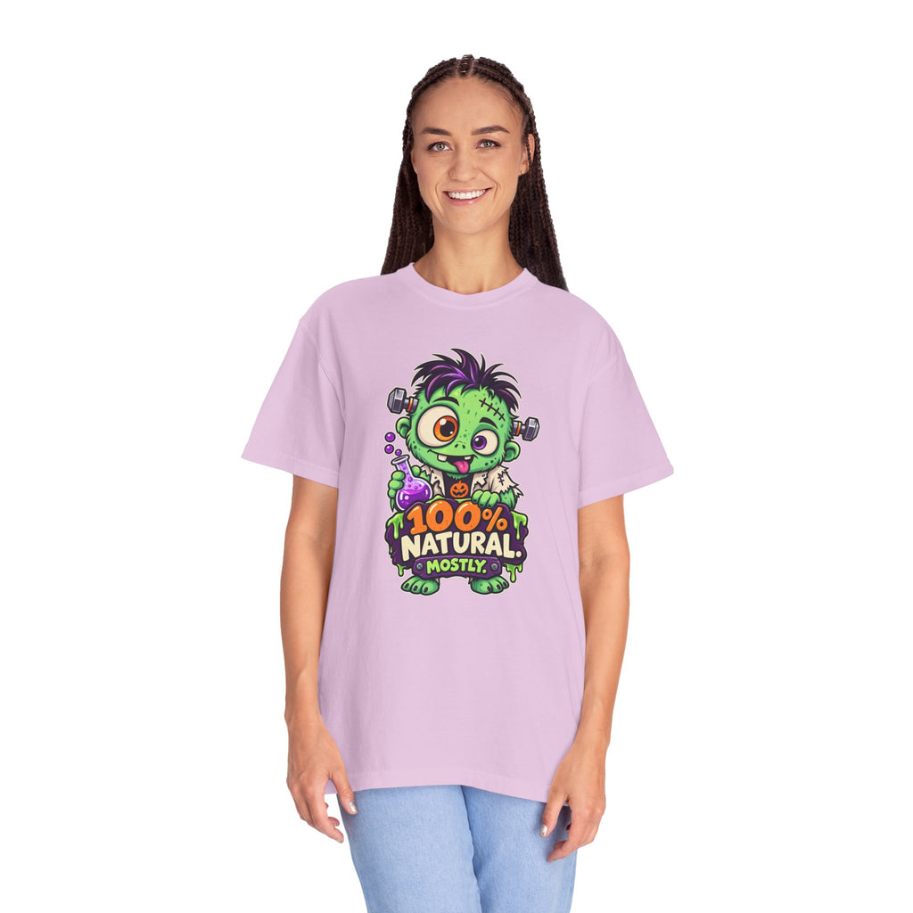 100% Natural. Mostly. – Cute Halloween Lab Monster T-Shirt