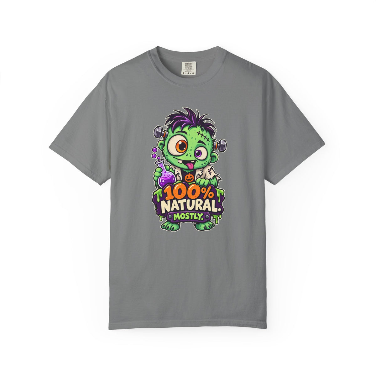 100% Natural. Mostly. – Cute Halloween Lab Monster T-Shirt