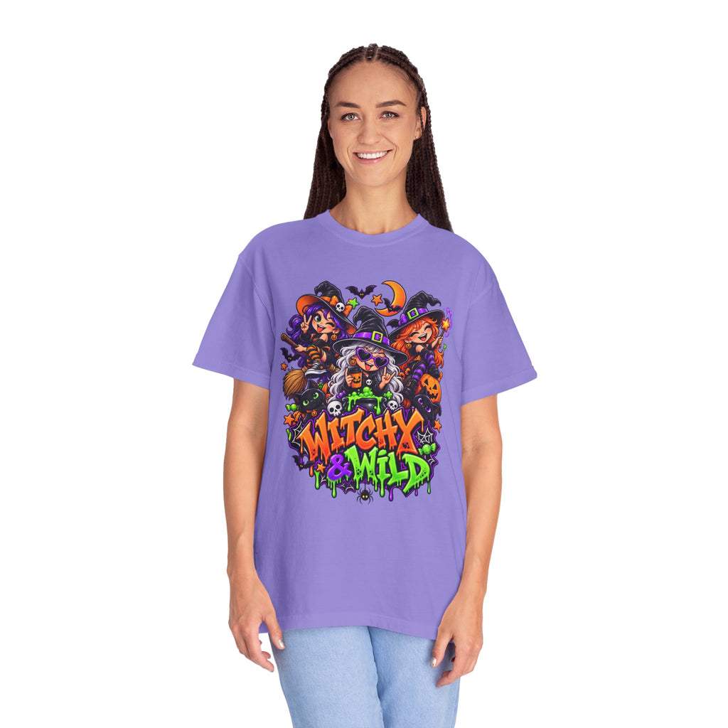 Witchy & Wild – Halloween Witch Crew Graphic T-Shirt