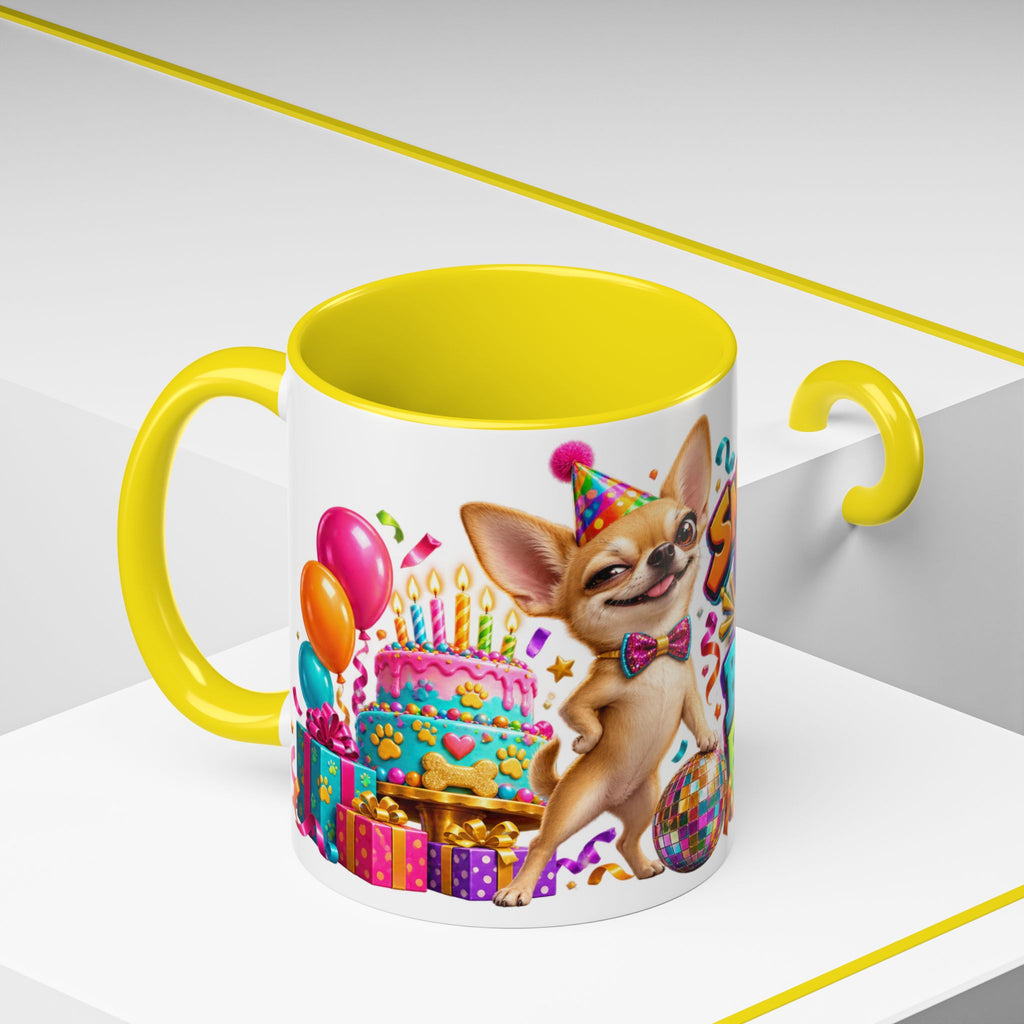 Small Dog Big Birthday Energy Chihuahua White Mug
