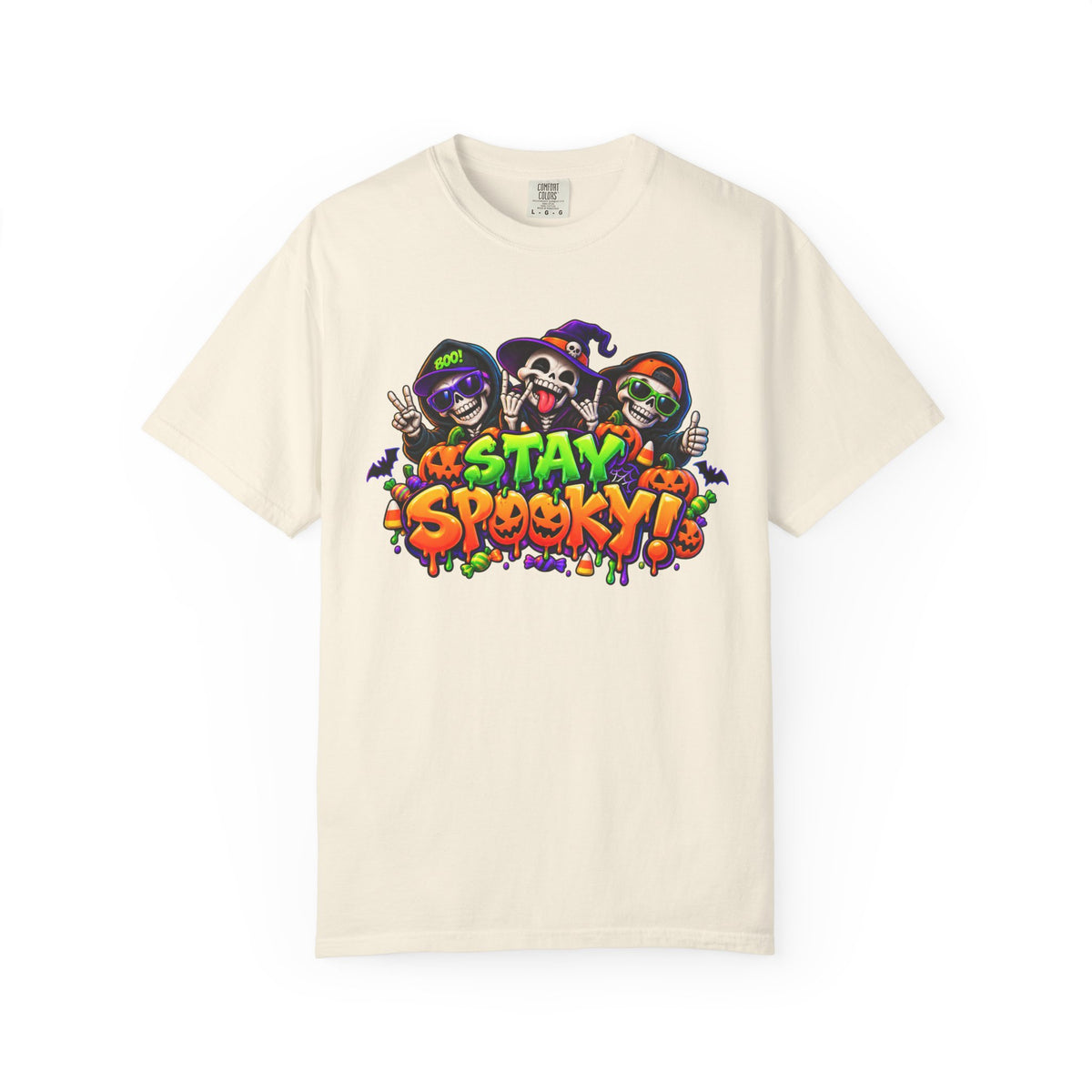 Stay Spooky Halloween T-Shirt – Funny Skeleton Crew Colorful Graphic Tee