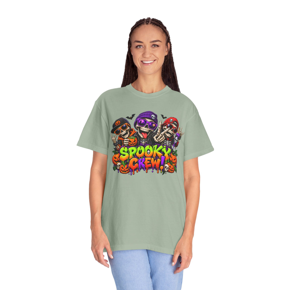 Spooky Crew Halloween T-Shirt – Funny Skeleton Graphic Tee