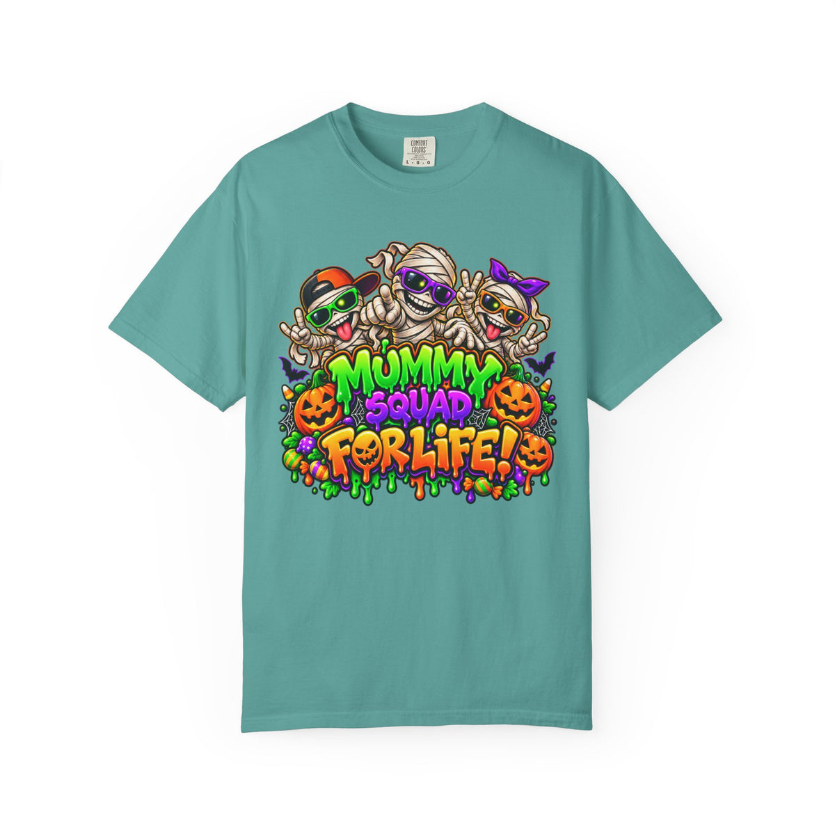 Mummy Squad For Life Halloween T-Shirt – Funny Colorful Mummy Graphic Tee