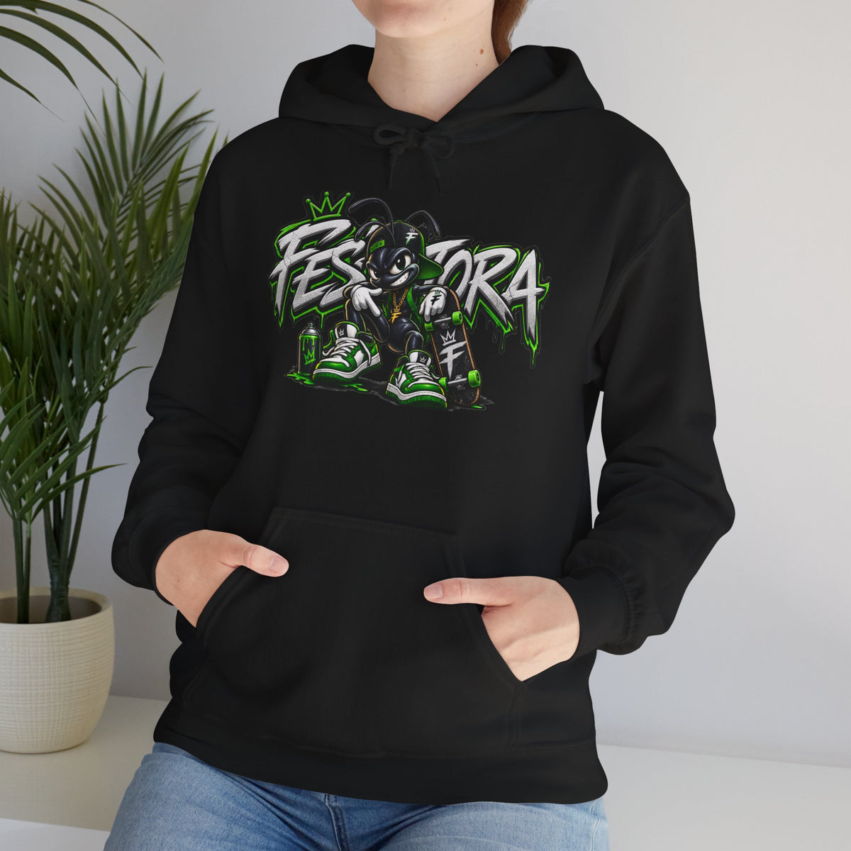 Festora Graphic Hoodie — Neon Streetwear Pullover
