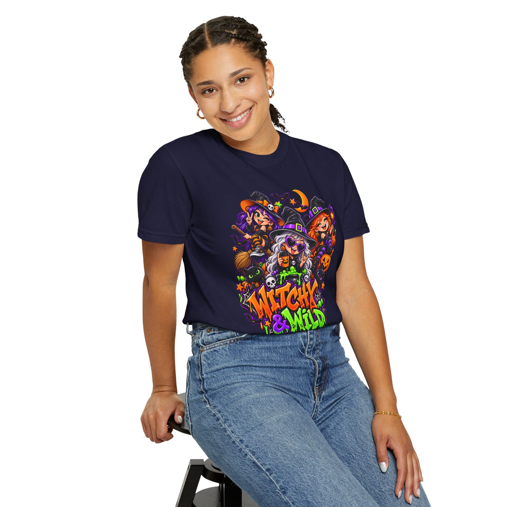 Witchy & Wild – Halloween Witch Crew Graphic T-Shirt