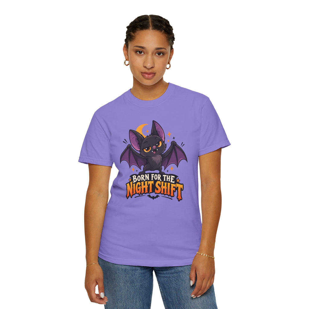 Born for the Night Shift – Cute Halloween Bat T-Shirt