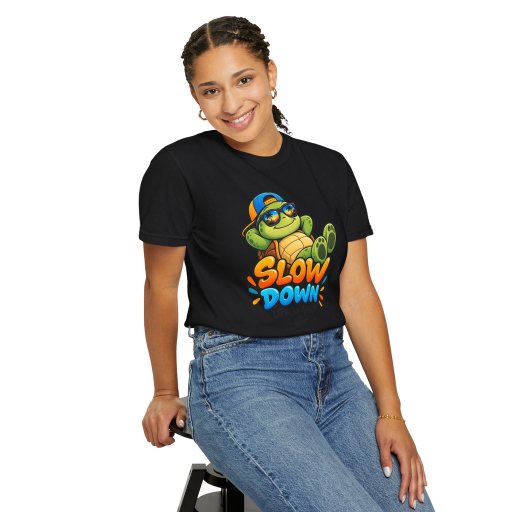 Slow Down, Life Is Good – Turtle Graphic T-Shirt | Festora Everyday