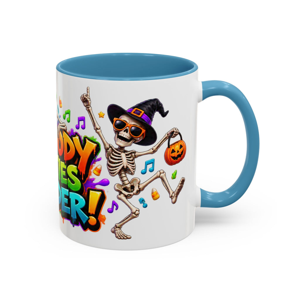 No Body Parties Harder Halloween Skeleton Party White Mug