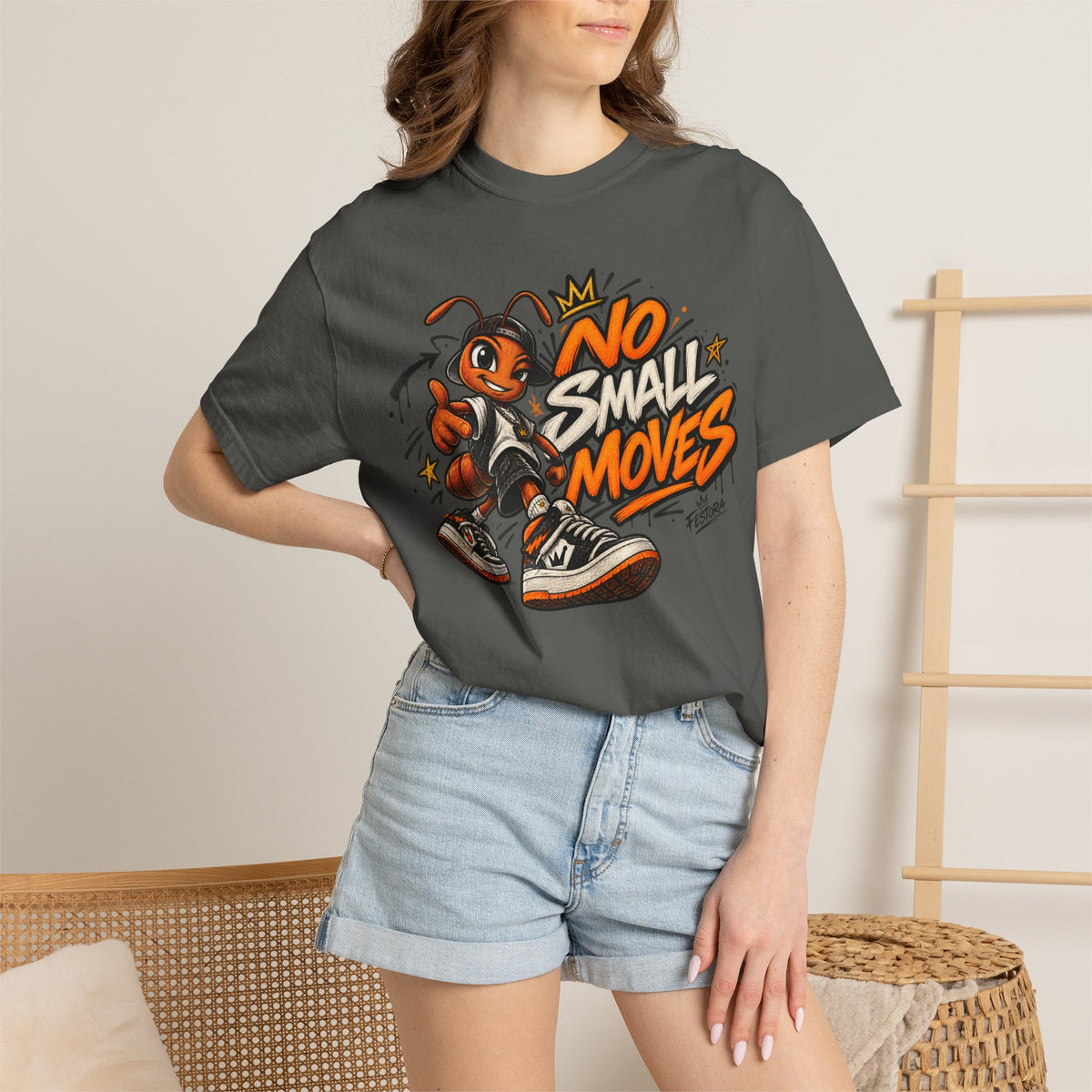 No Small Moves T-Shirt — Retro Sneaker Character Graphic Tee