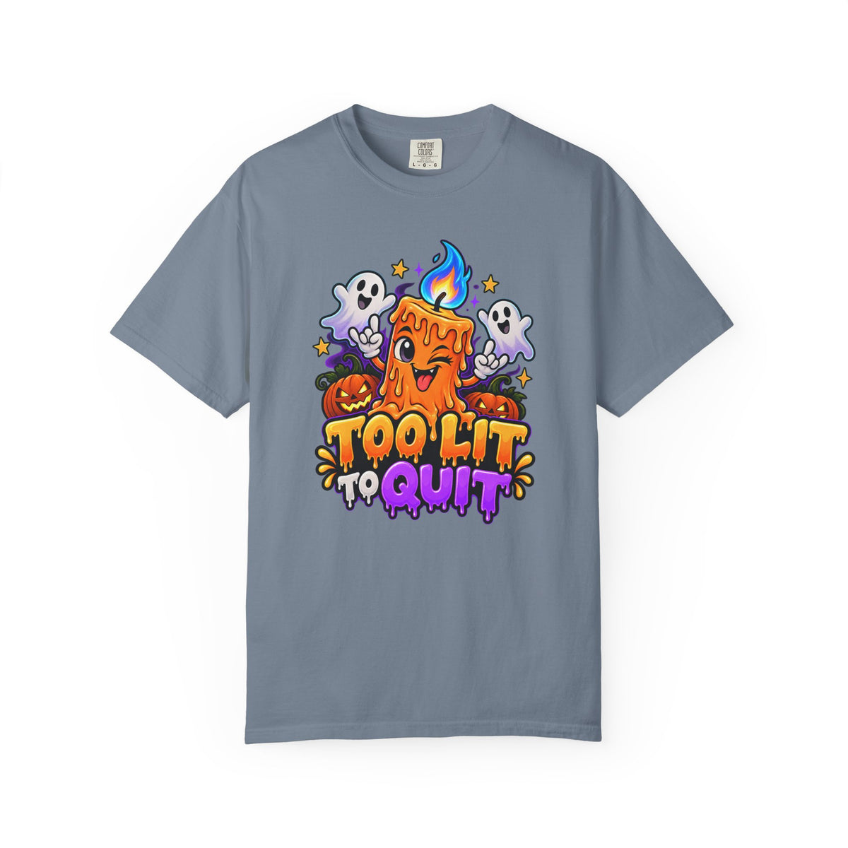 Too Lit to Quit – Funny Halloween Candle T-Shirt